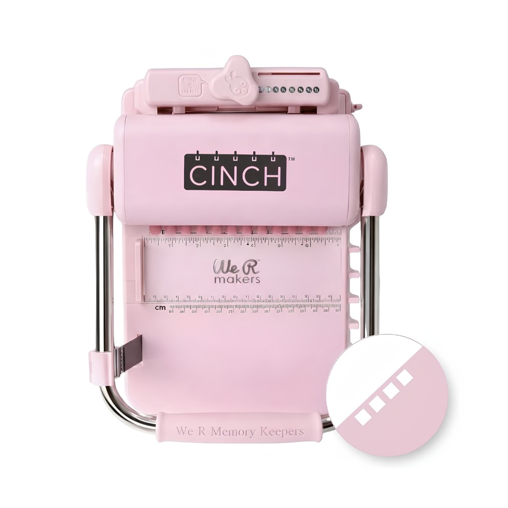 Nova Encadernadora The Cinch Rosa Furo Quadrado We R Memory Rosa