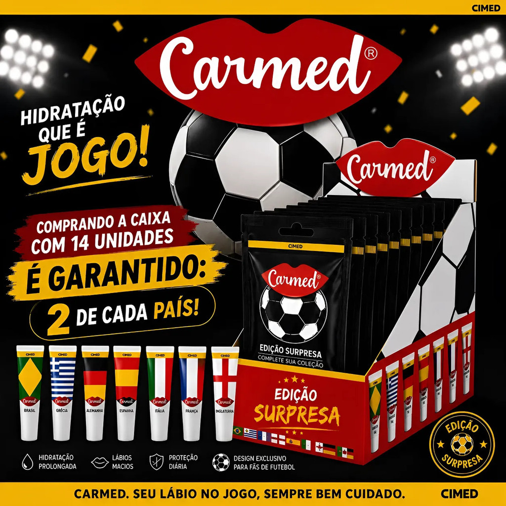 Kit Caixa Carmed Hidratante Labial Seleções 14 Unidades | 2 de Cada Sabor