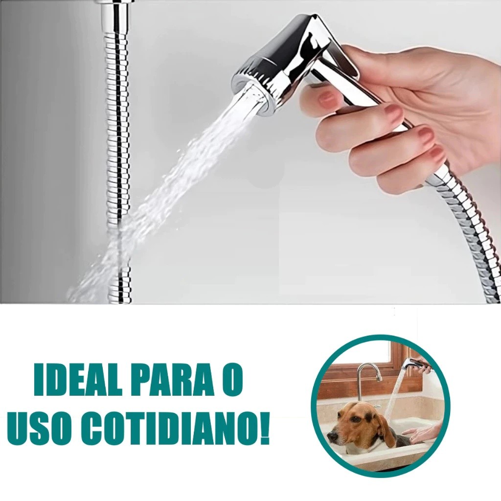 Ducha Higiênica Luxo 100 % CROMADA Completa Banheiro ABS 1/4 Volta — imagem 2 de 2