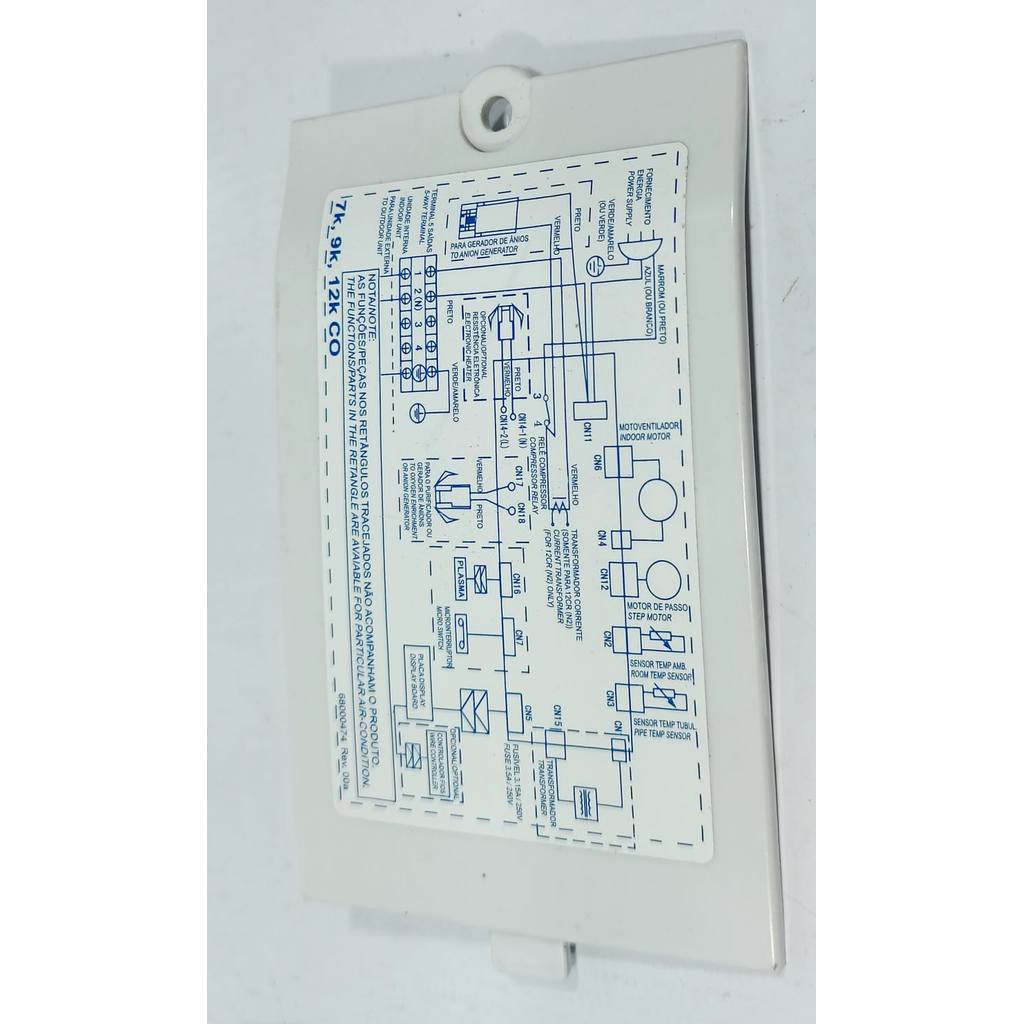TAMPA ELETRICA EVAPORADORA SPLIT ELECTROLUX PI07F ORIGINAL REVISADO