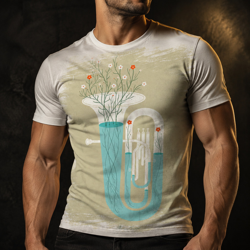 Camisa Camiseta Masculina instrumento metal Tuba Bombardão REF 02