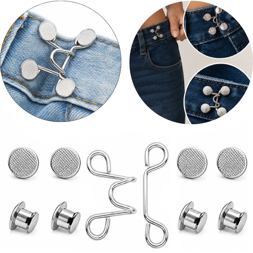 Extensor De Cintura Para Calça Jeans Ajustador Metal Sem Costura Botão Removível Saia Short