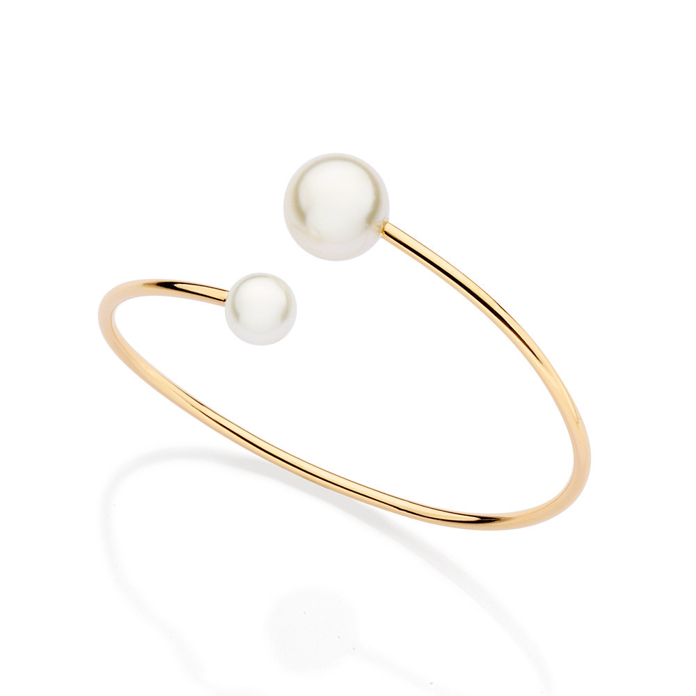 Bracelete Rommanel Com Pérolas Banhado A Ouro - 552186