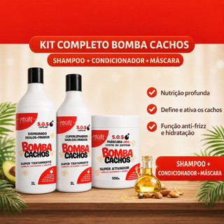 Kit definição de cachos - 1 shampoo + 1 Condicionador + 1 Mascara ativadora de cachos