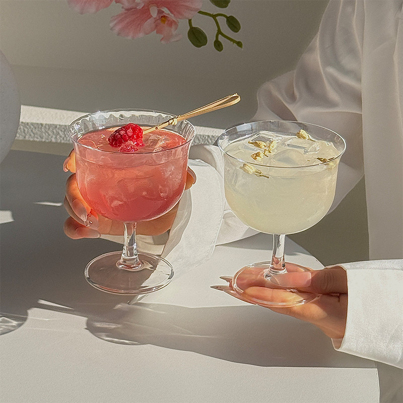 Copo de coquetel de alto valor, copo de vinho criativo, suco, bebida, copo de sorvete de alta qualidade
