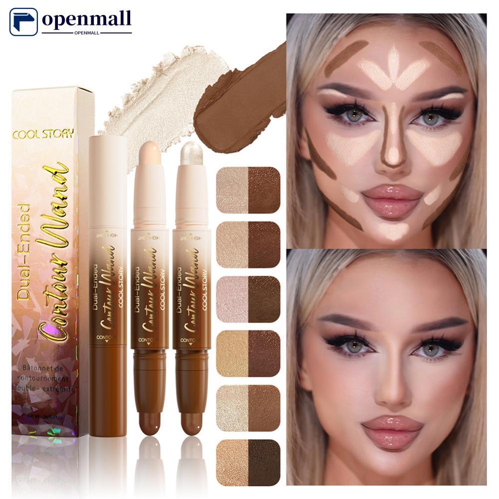 OMALL 2 Em 1 Contour Stick Creme Marcador Fosco Bronzer Maquiagem Facial Corretivo De Ponta Dupla Sombra De Nariz De Lon