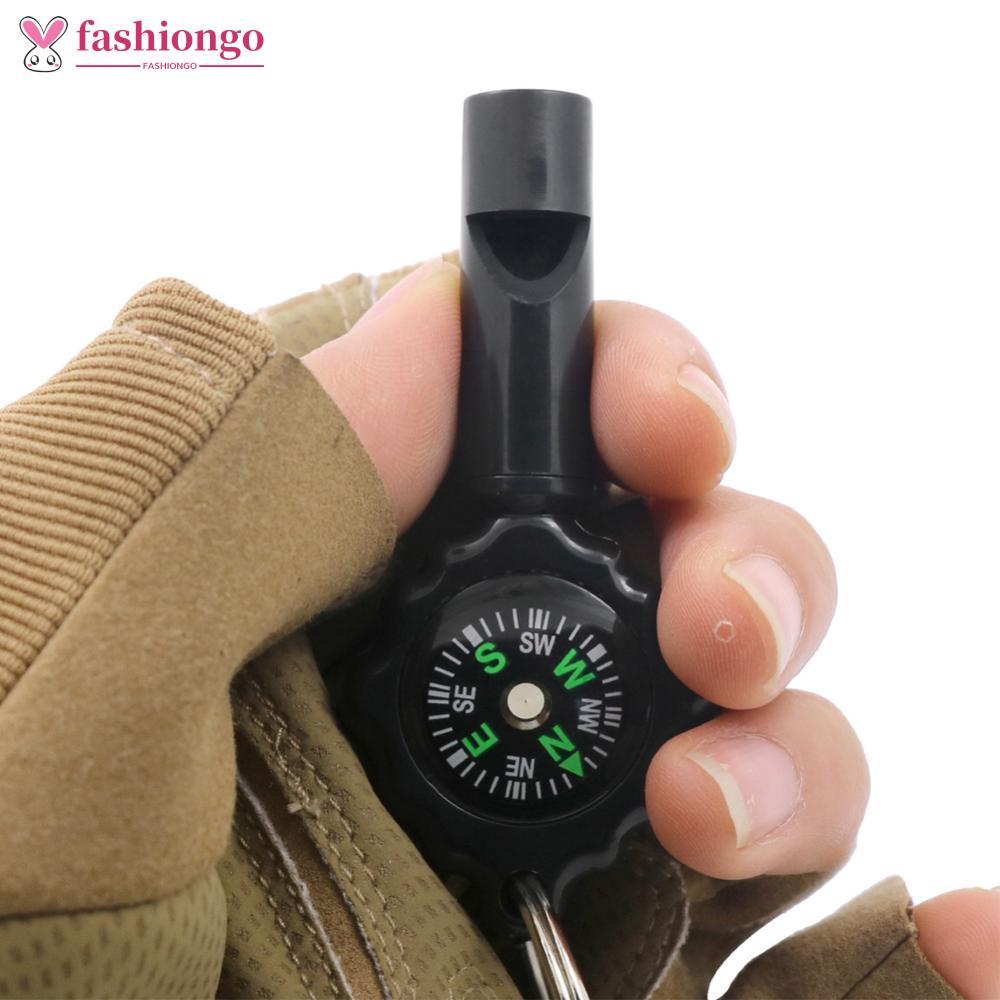 FASHIONGO Apito E Bússola Ao Ar Livre 2 Em 1 Com Chaveiro Multifuncional Montanhismo Aventura Acampamento Ferramenta De