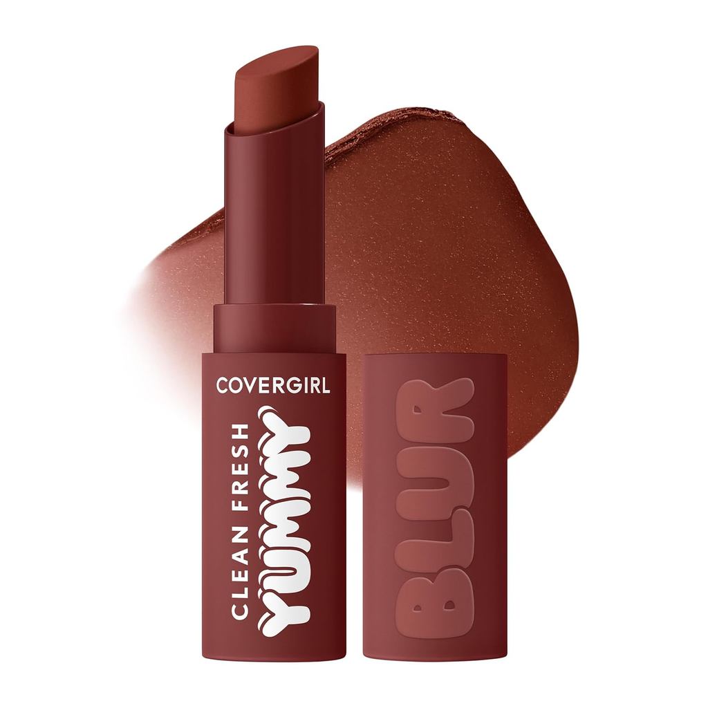 COVERGIRL Batom Blur Fresco e Delicioso, Efeito Blur, Brilho Labial Matte, Sabor de Pera Fresca, Fórmula Vegana - Cor Br