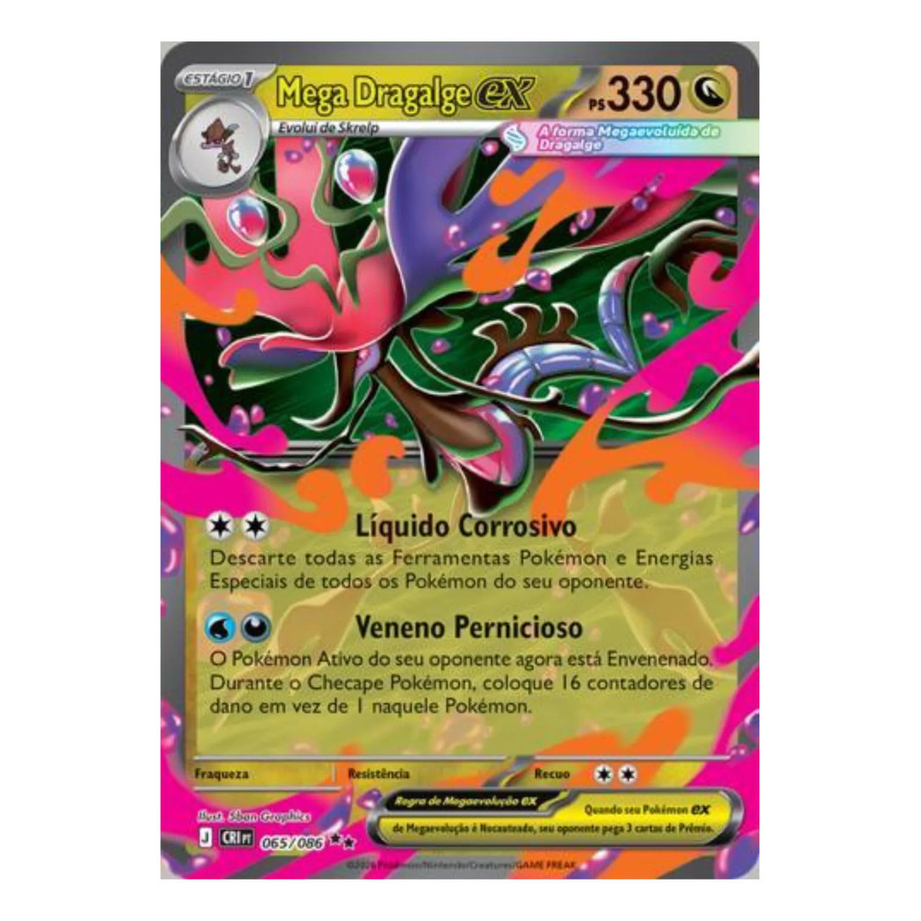 Carta Pokémon Mega Dragalge Ex 065/086 Ultra Rara Pt-br · foto 2