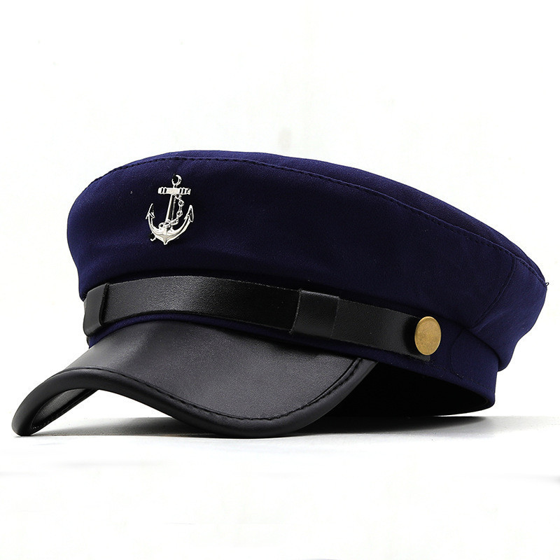 Novo Uniforme Piloto Boné De Aviação Casual Feminino Chapéu Plano Masculino Militar Capitão Da Marinha Chapéus Cosplay F