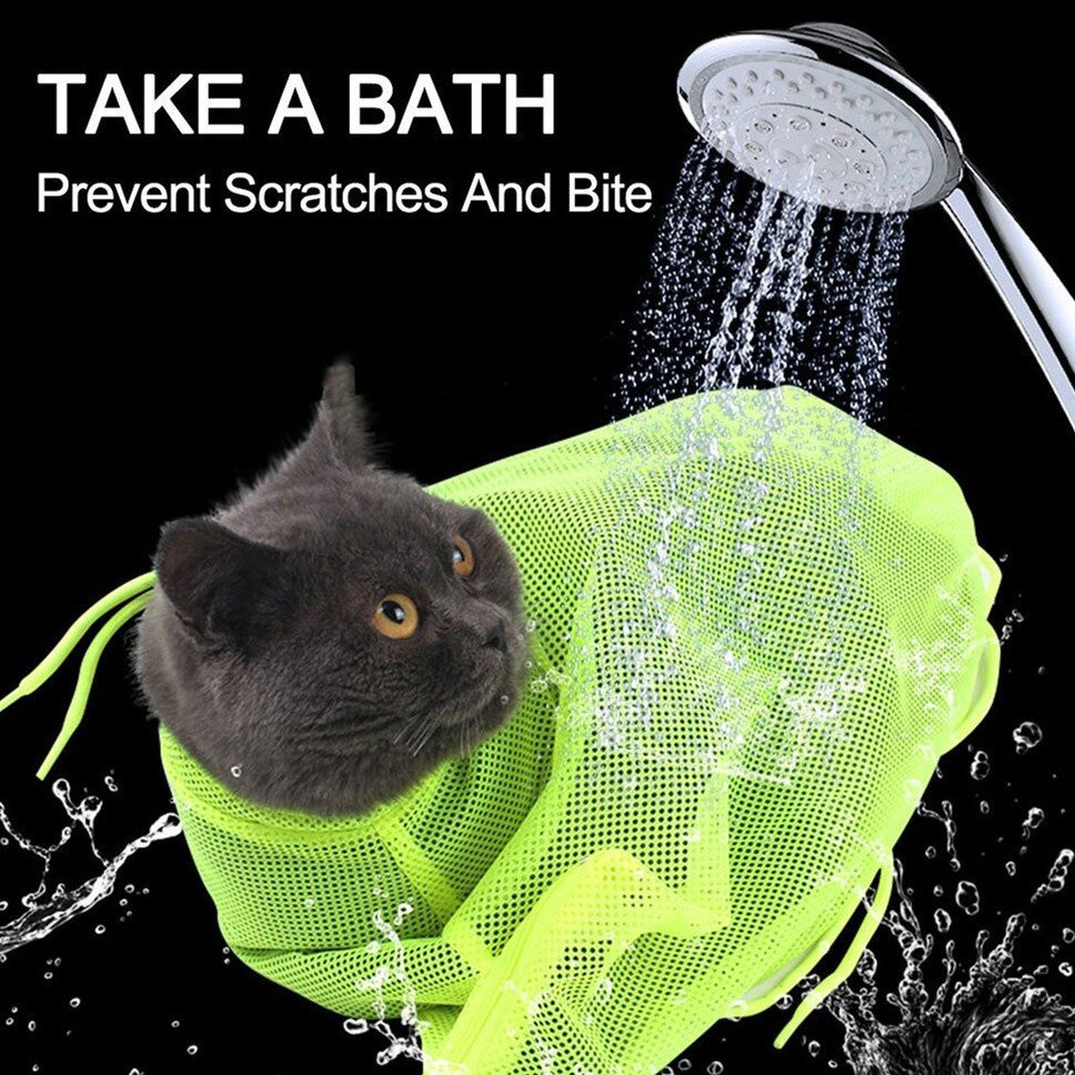 Saco de Banho de Beleza Gato Saco de Banho Sem Mordida de Riscas Injeção de Injeção de Injeção de Unhas de Banho