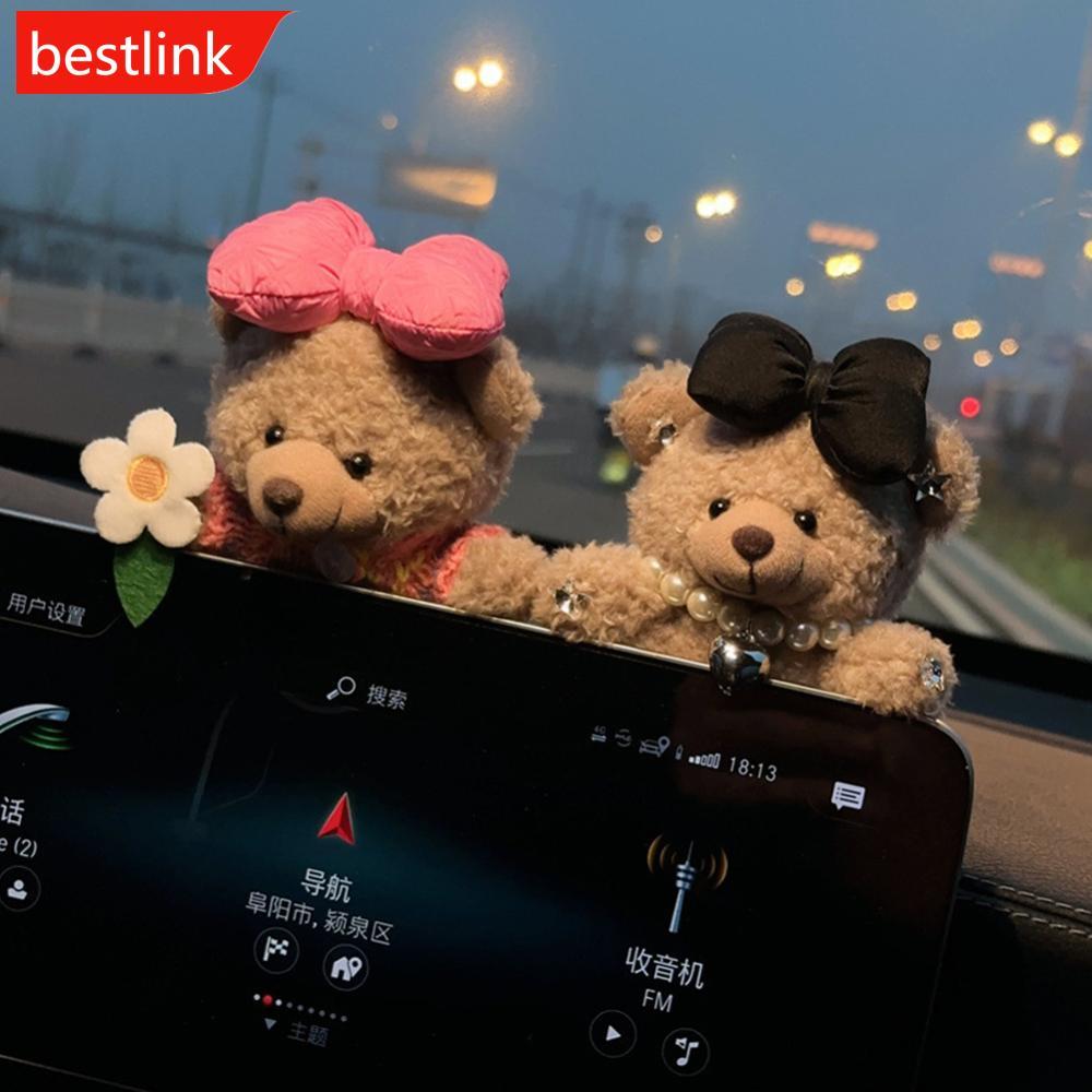 BESTLINK Enfeites De Painel Interior Do Carro Urso De Pelúcia Para Decoração De Console Central De Acessórios Automotivo