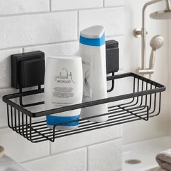 Suporte Porta Shampoo Adesivo 3M Preto Fosco Sem Furos Até 6kg Resistente Aprova D'Água Future
