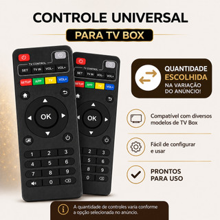 Controle Remoto Universal Smart TV Box 4K C/ Botões Inteligentes | Prontos para Uso