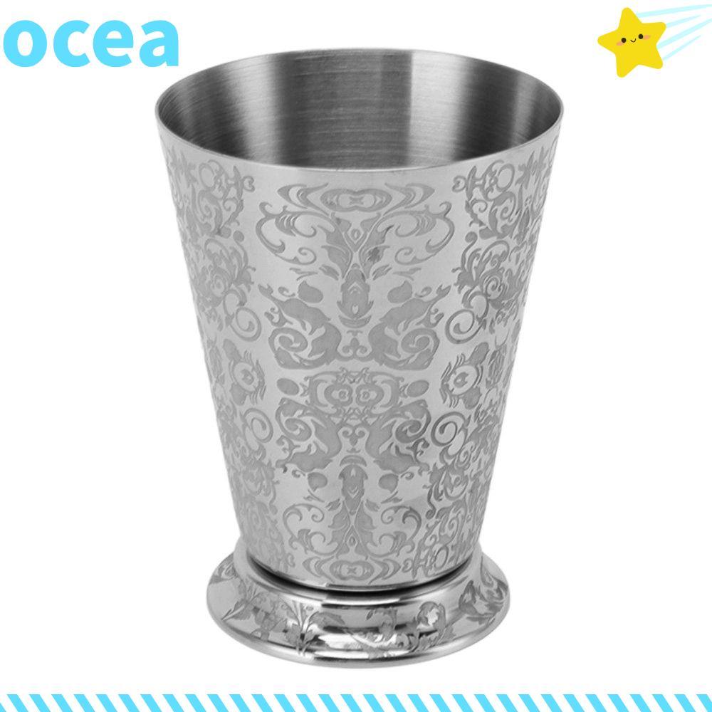 Caneca OCEA Moscow Mule , Copo De Coquetel De Aço Inoxidável 304 Prateado , Copos Com Textura De Folha
