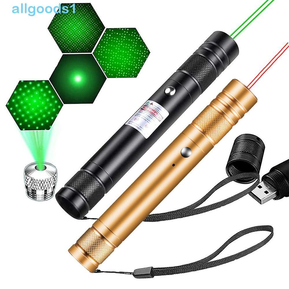 Ponteiro Laser Verde/Vermelho ALLGOODS , Longo Alcance Com Lâmpada De Projeção A Tampa Estrela , Luz Indicadora De Alta