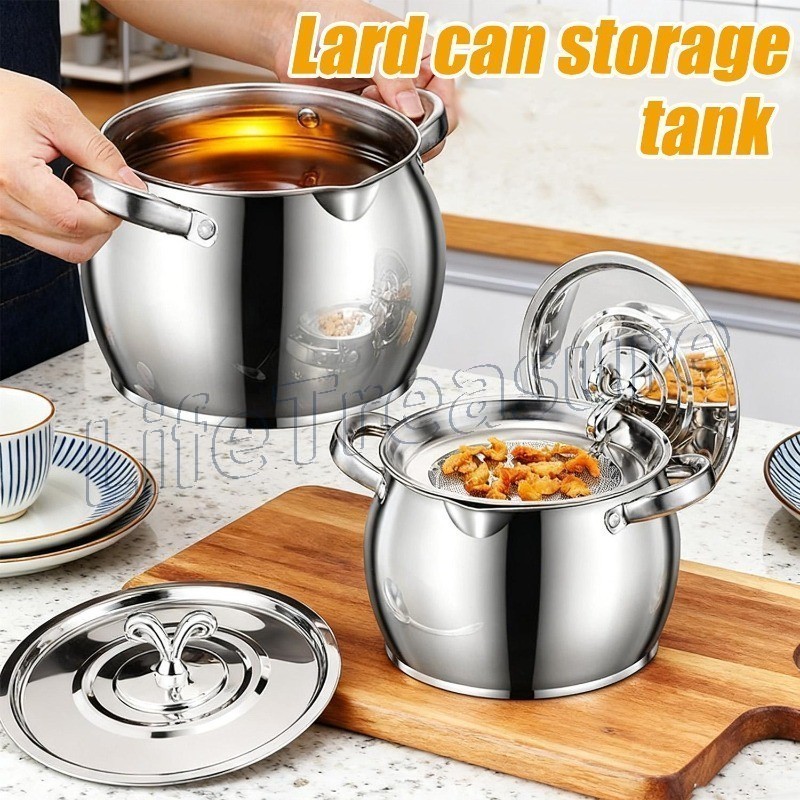 Pote De Armazenamento De Molho De Óleo 1500ML-Tanques De Filtro De Banha De Grande Capacidade-Recipiente Cozinha Com Tam