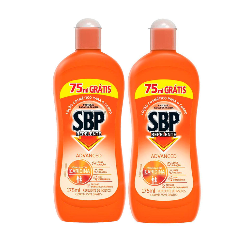 Kit 2 Repelente SBP Loção Corporal com Icaridina Advanced 175ml