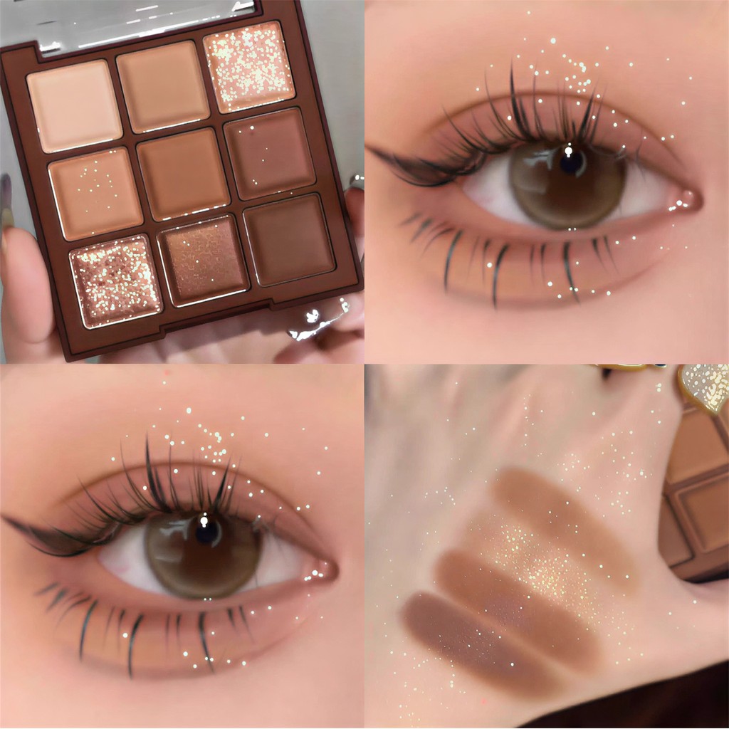 Paleta de sombras de Chocolate novo estilo lantejoulas de alto brilho fino brilho perolado cor terra marrom quente nove