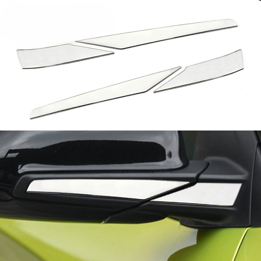 4 Unidades/Conjunto Molduras Cromadas Para Espelho Retrovisor De Carro Tiras De Acabamento Hyundai Encino Kona Kauai 201