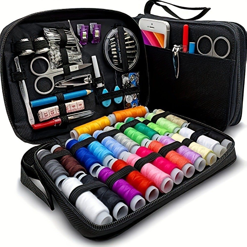 Kit de costura para e viagem, caixa de armazenamento de costura, conjunto combinado de kit de costura, kit de costu