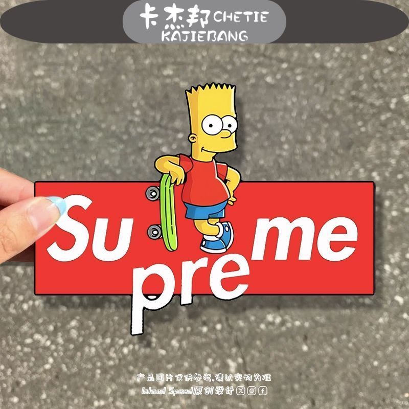 Simpson Supreme logotipo americano adesivo de carro Design criativo exclusivo adesivo decorativo de bloqueio de arranhõe