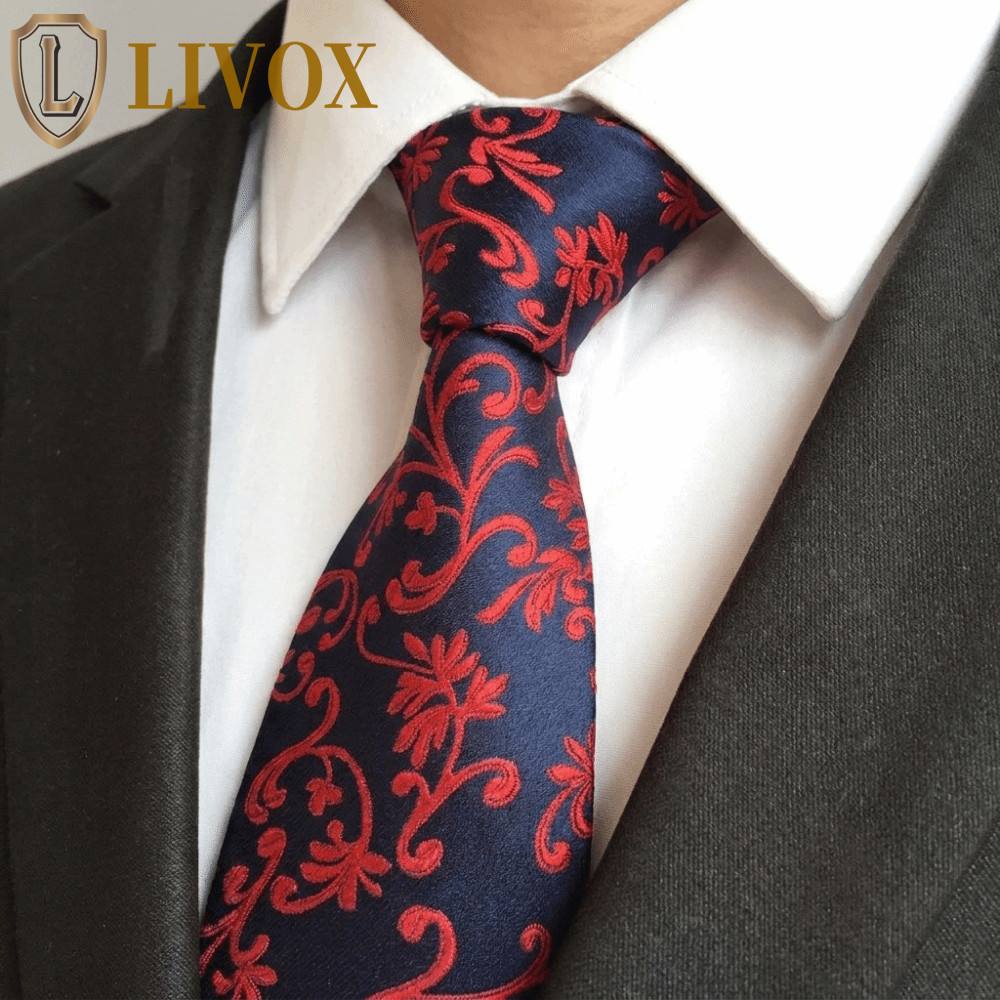 LIVOX Gravatas Florais , Acessórios Jacquard , Roupa De Pescoço Para Noivo , Gravata De Casamento Paisley Tecida Com Gol