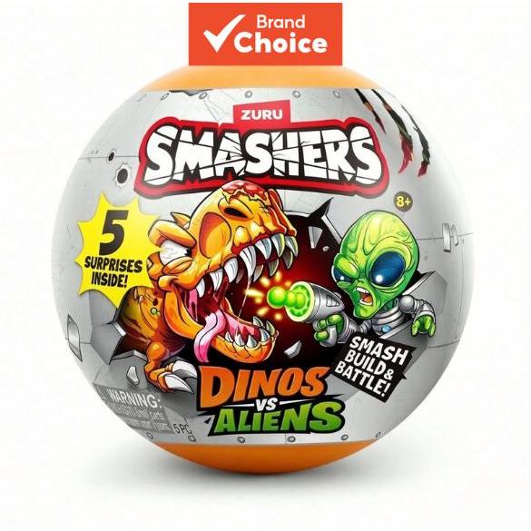 ZURU SMASHERS Dino vs Alien Surprise Egg Smash Build Battle 5 Surpresas Dentro Do Item Final Presente De Formatura T-Rex