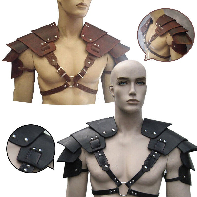 Armadura de Ombro 9VFW para Traje de Viking Medieval, Gladiador, Samurai, Cavaleiro de Batalha, Ombreiras 3RNQ