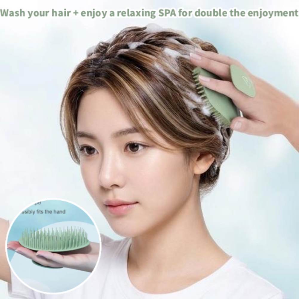 Escova De Shampoo De Silicone Limpa Caspa Massagem Couro Cabeludo Mágica Pente Anti-Coceira Dispositivo De Coçar Cabeça