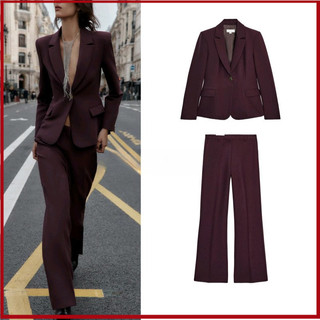 2026 Outono Novo Estilo Roupas Femininas com Almofadas de Ombro Blazer Slim-fit899202609 Calça Perna Reta147820260 Conju