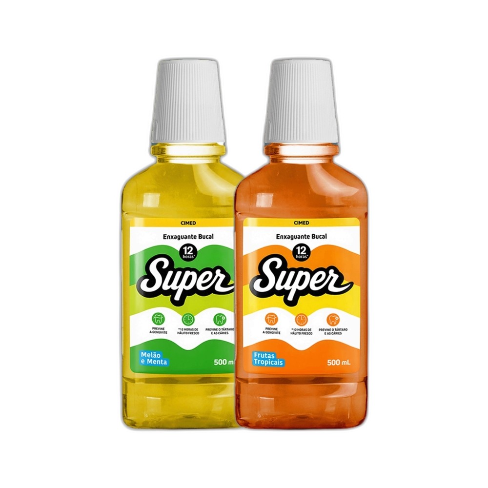 Kit Enxaguante Bucal Super Melão + Enxaguante Bucal Super Frutas Tropicais - CIMED