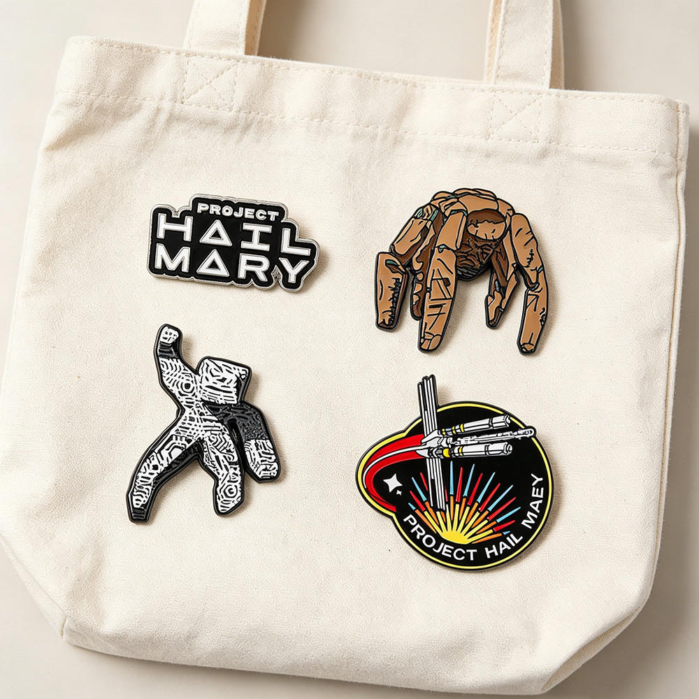 4 Pçs Projeto Hail Mary Graça Rocky Esmalte Broche Lapela Pinos Alienígena Astronauta Nave Espacial Emblema Mochila Roup
