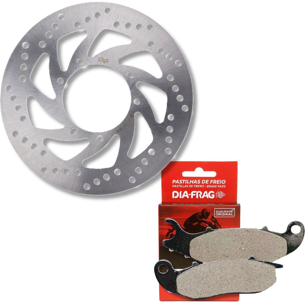 Disco de Freio Dianteiro Lander 250 2016-2026 / Crosser 150 Abs 2019-2026 + Pastilhas Diafrag