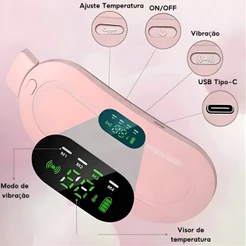 Cinta Térmica Massageadora para Alívio Cólica Menstrual com 3 Níveis de Aquecimento SuperOferta
