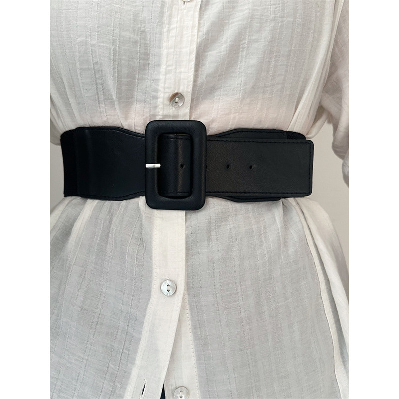Cinto feminino versão coreana moda Design simples elástico cinto largo camisa vestido cintura estreita cinto decorativo