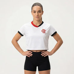 Cropped Flamengo Away Feminino Branco