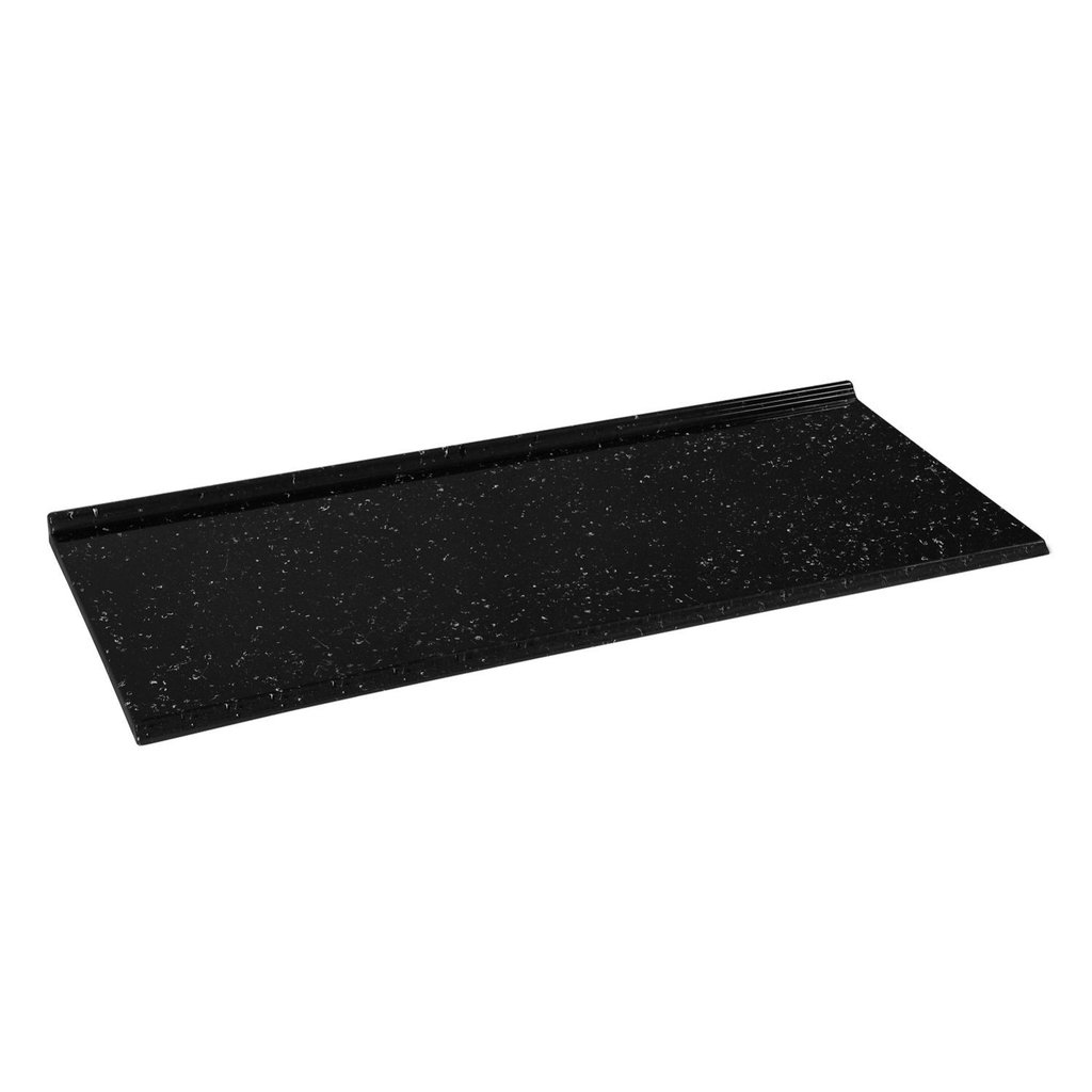Tampo Mármore Sintético 120cmx53cm Para Balcão de Cozinha    Preto