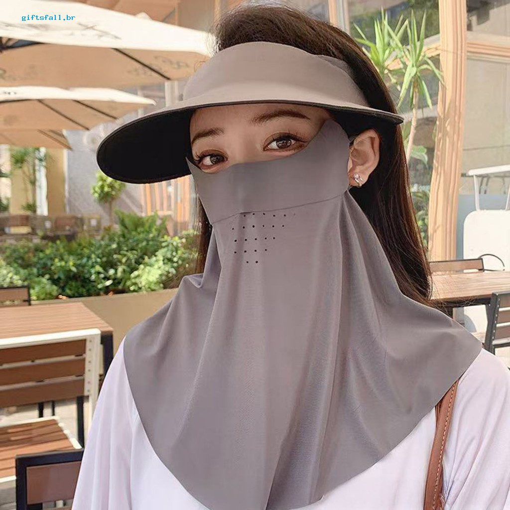 Ice Silk Face Mask Uv Protection Sunscreen for Women – Breathable Full Neck Lightweight Sun Shield for Outdoor Summer