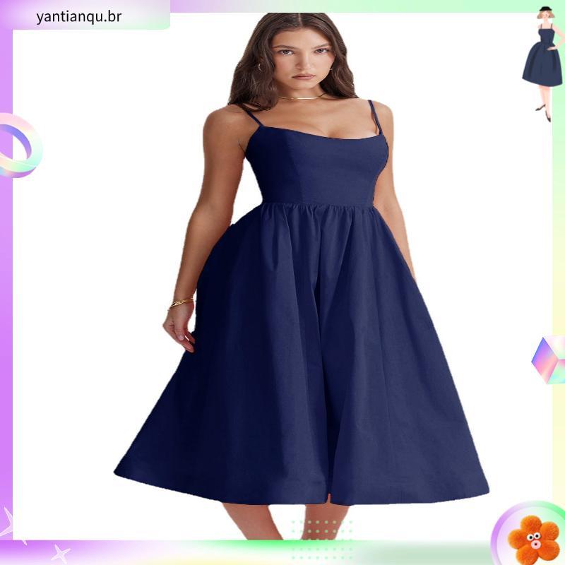 roupas femininas  vestido longo verão novo transfronteiriço sexy sem costas estilo suave vestido vestido feminino