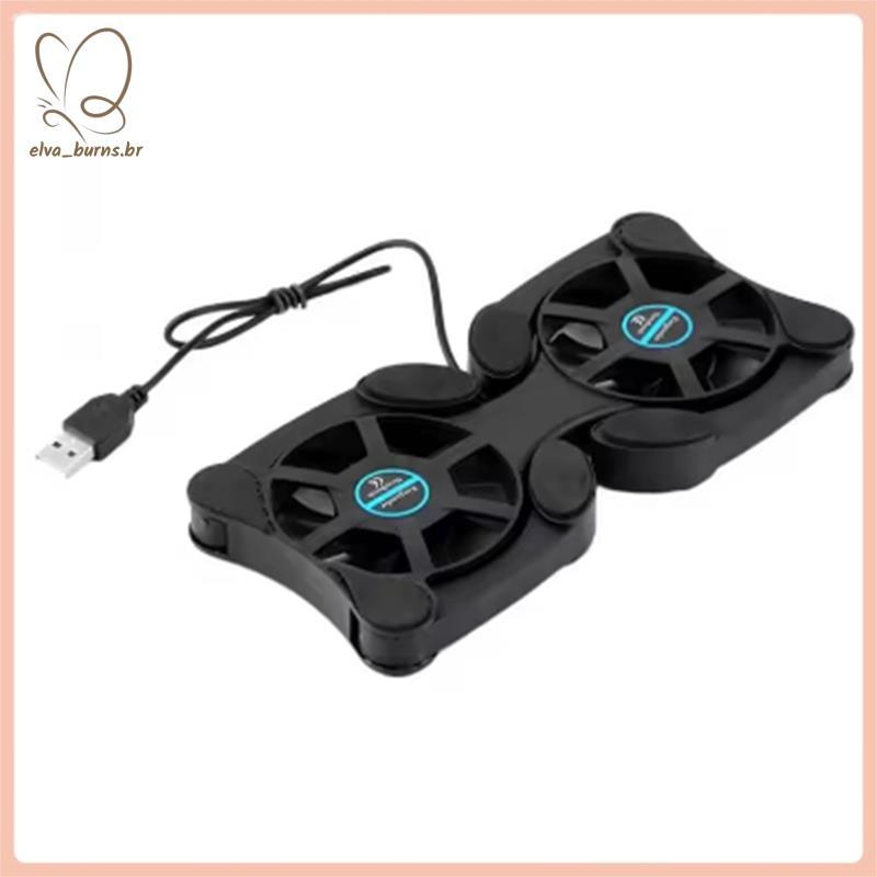 [elva_burns.br] Ventilador Usb Cooler Porta Almofada De Resfriamento Ventiladores Duplos Para Laptops De 7 A 15 " Suport
