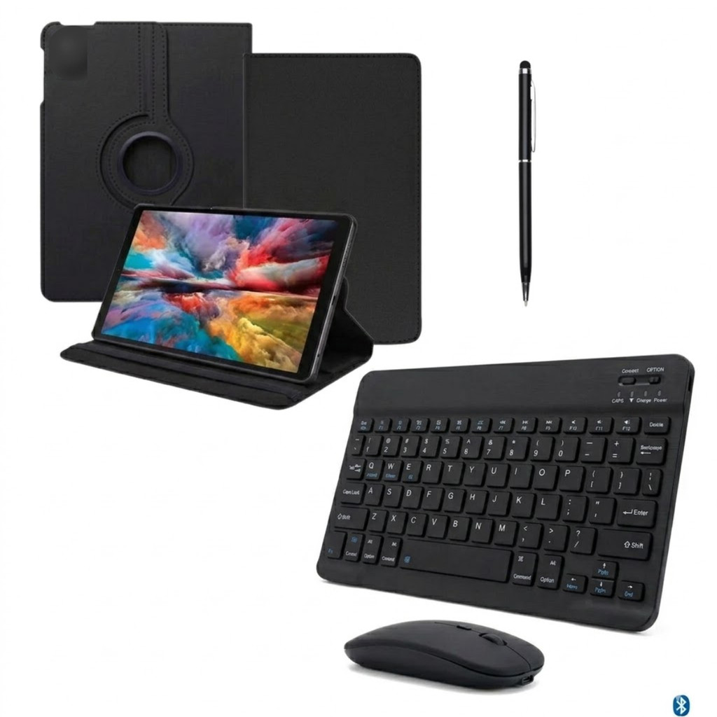 Kit Capa Giratória + Teclado e Mouse Bluetooth para Tablet Positivo Vision Tab 10