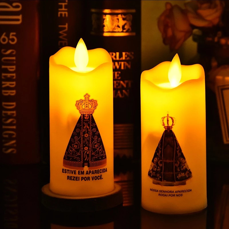Vela Eletrônica Nossa Senhora Aparecida Acende com Pilha