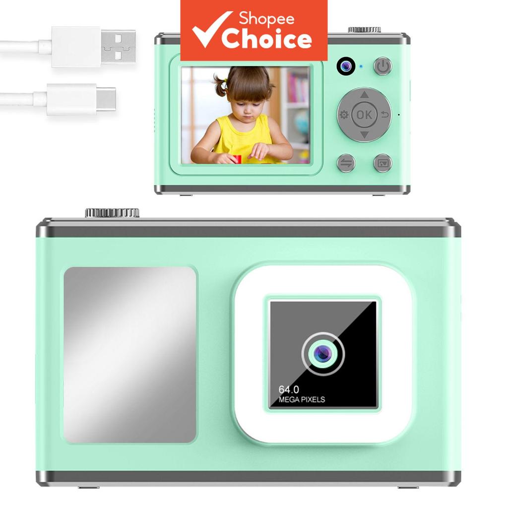 Câmera Digital Infantil com Função de Gravação de Vídeo, Time-Lapse, Música e 5 Jogos de Quebra-Cabeça para Presentes