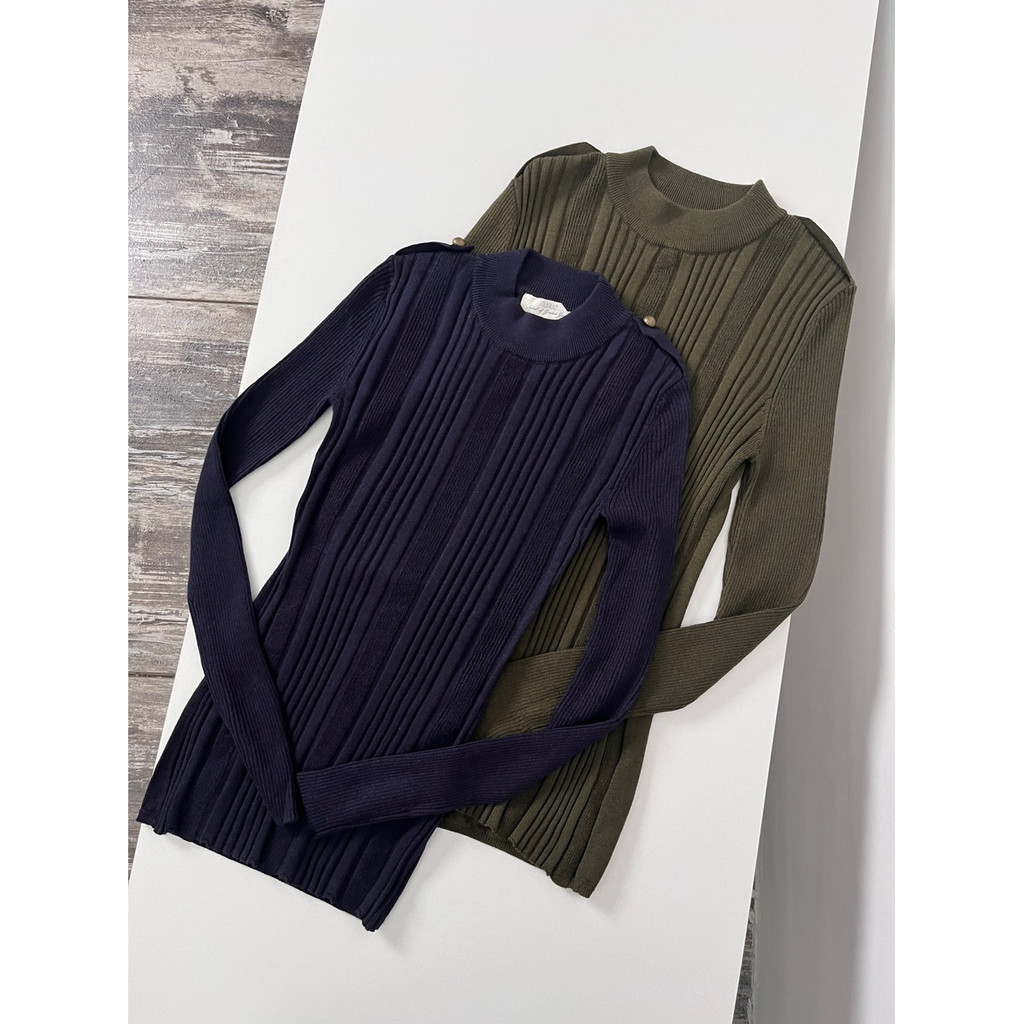 Suécia H marca lã misturada Workwear estilo Pit listrado malhas magro-ajuste estiramento camisa de fundo em torno do pes