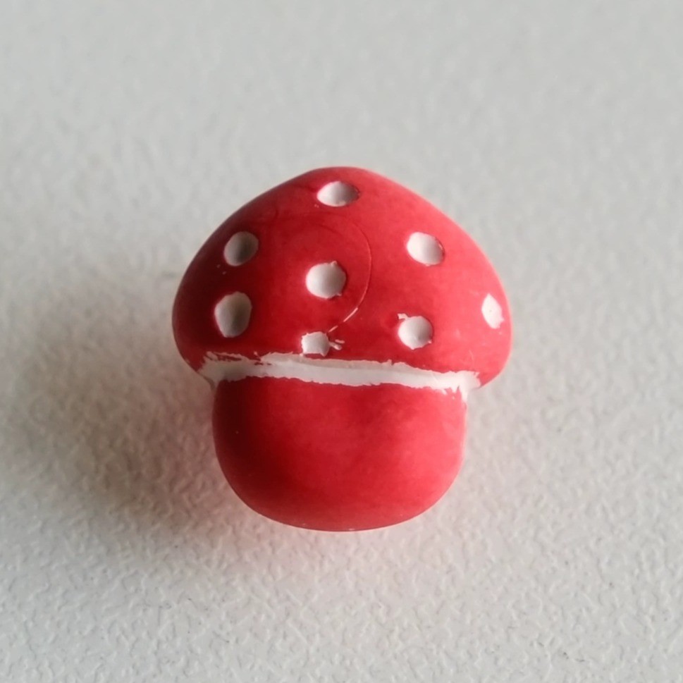 15mm de altura um preço jardim têxtil britânico estilo conto de fadas bolinhas brancas botão em forma de cogumelo vermel