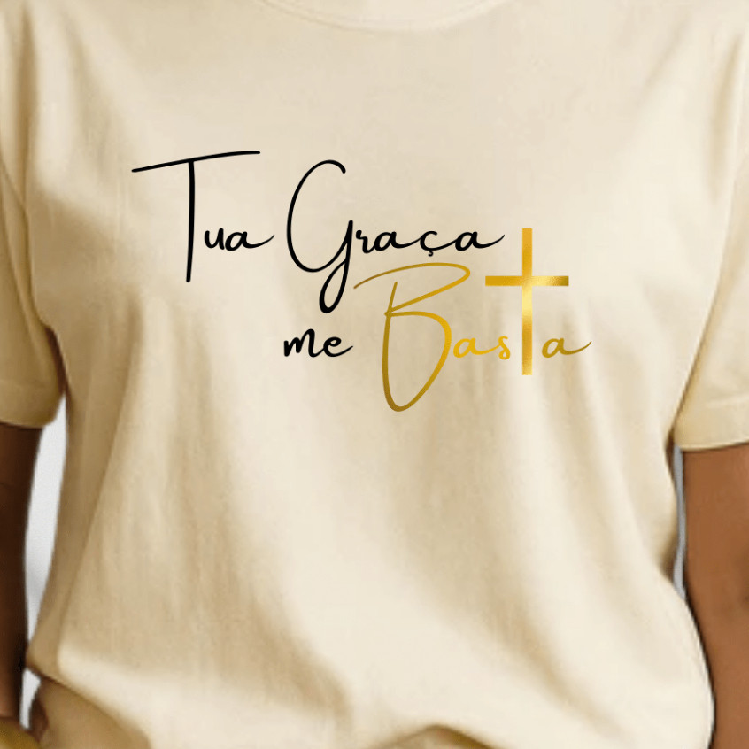 Camiseta Tua Graça Me Basta Religiosa – Kids Envio Rápido