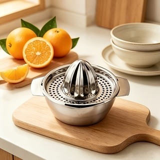 Espremedor Manual de Cítricos em Aço Inoxidável: 280ml/9.4oz, Utensílio de Cozinha de Alta Qualidade para Suco Fresco - 