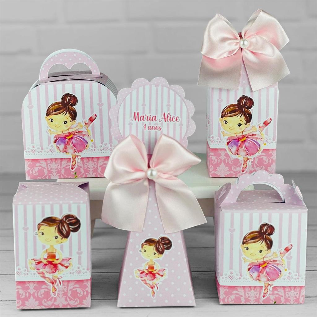 Kit Festa BAILARINA | Pegue e Monte Personalizado Lembrancinhas Caixas Aniversário Caixinha Aniversário Infantil