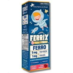Ferro Em Gotas Sabor Morango Ferrix 30ml Flora Nativa